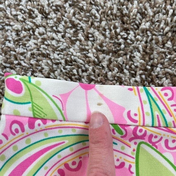 Vintage 80s 90s Lilly Pulitzer Midi Pink Summer Silk Floral Paisley Skirt Size 2 - Picture 12 of 16